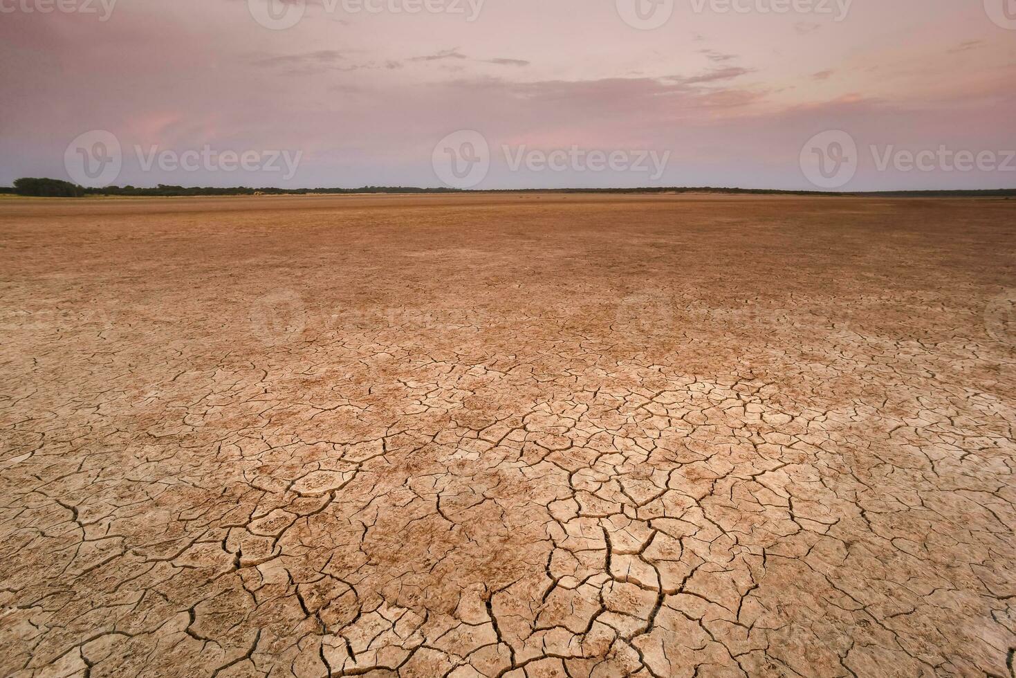 gebarsten aarde, woestijnvorming werkwijze, la pampa provincie, Patagonië, Argentinië. foto