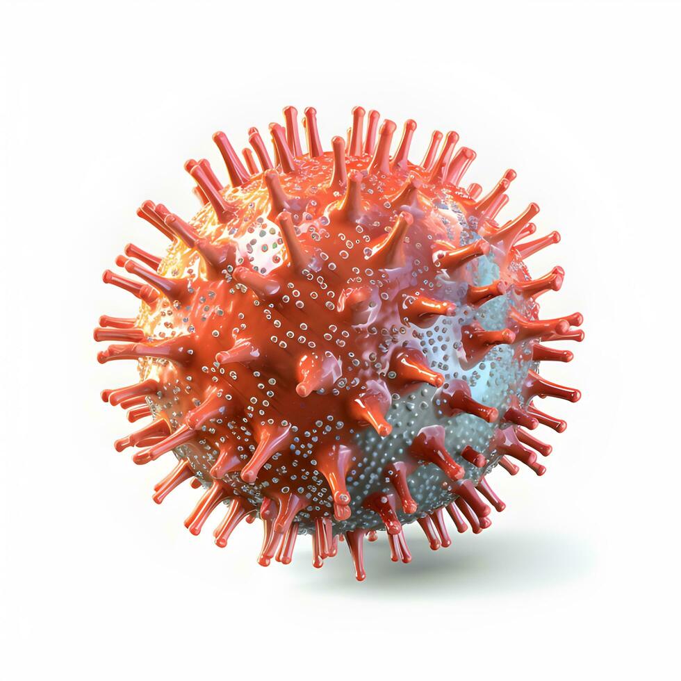 corona virus mutatie geïsoleerd Aan wit achtergrond. generatief ai. foto