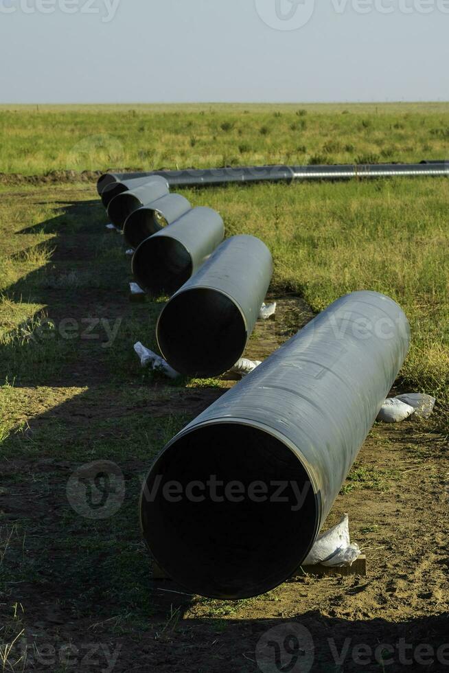 gas- pijpleiding bouw, la pampa provincie , Patagonië, Argentinië. foto