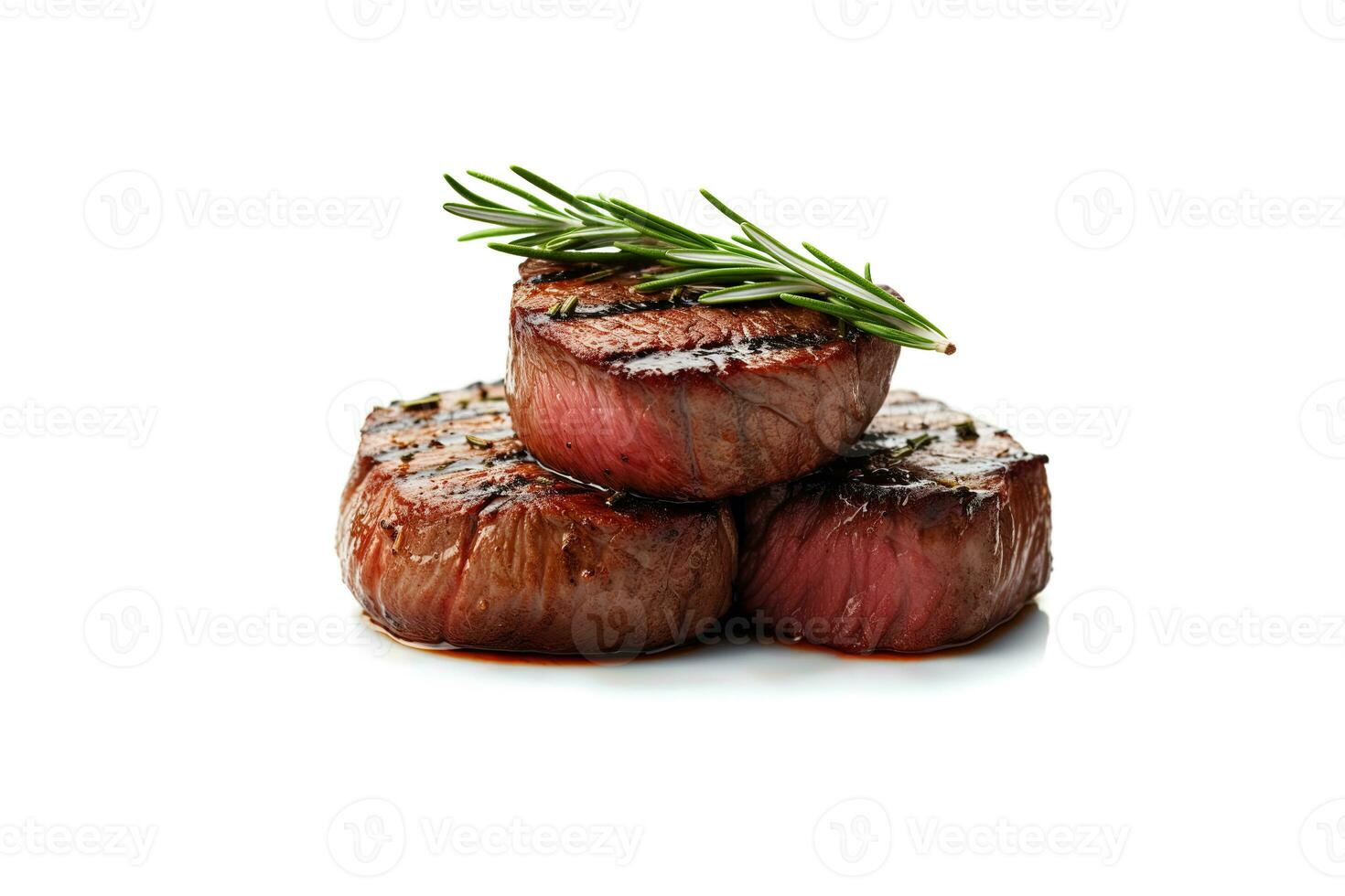 rundvlees steak medium gegrild geïsoleerd Aan wit achtergrond. ai gegenereerd foto