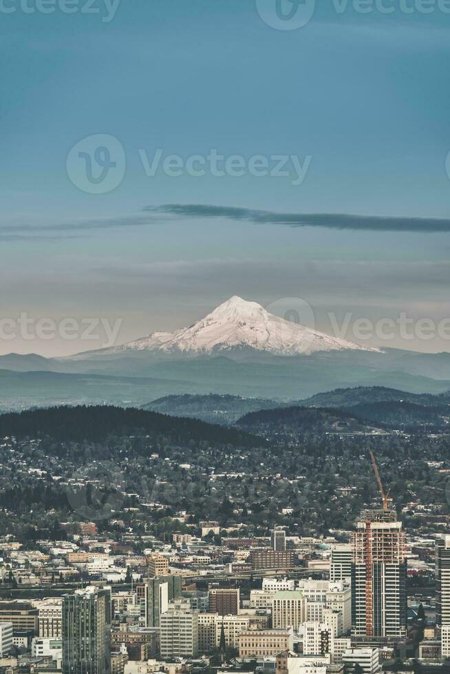 Portland stadsgezicht met mt kap foto