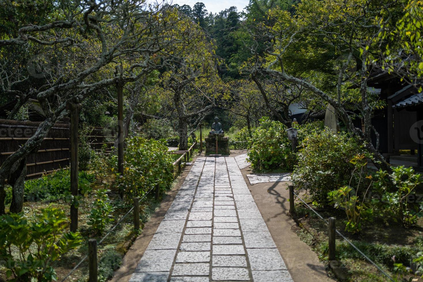 een tuin in kamakura in japan foto