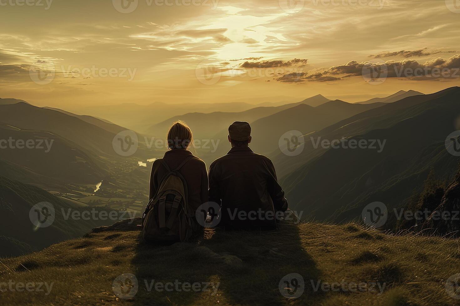 paar genieten de natuur - generatief ai foto