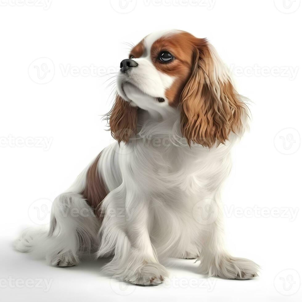 cavalier koning charles spaniel ras hond geïsoleerd Aan een wit achtergrond foto