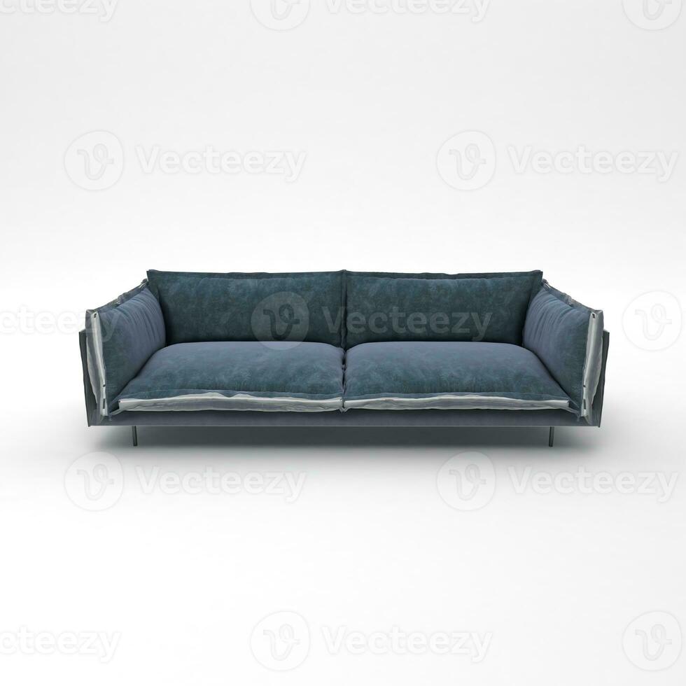 meubilair voor modern kamer interieur , comfortabel sofa Aan wit achtergrond. meubilair, interieur object, elegant bank, 3d renderen foto