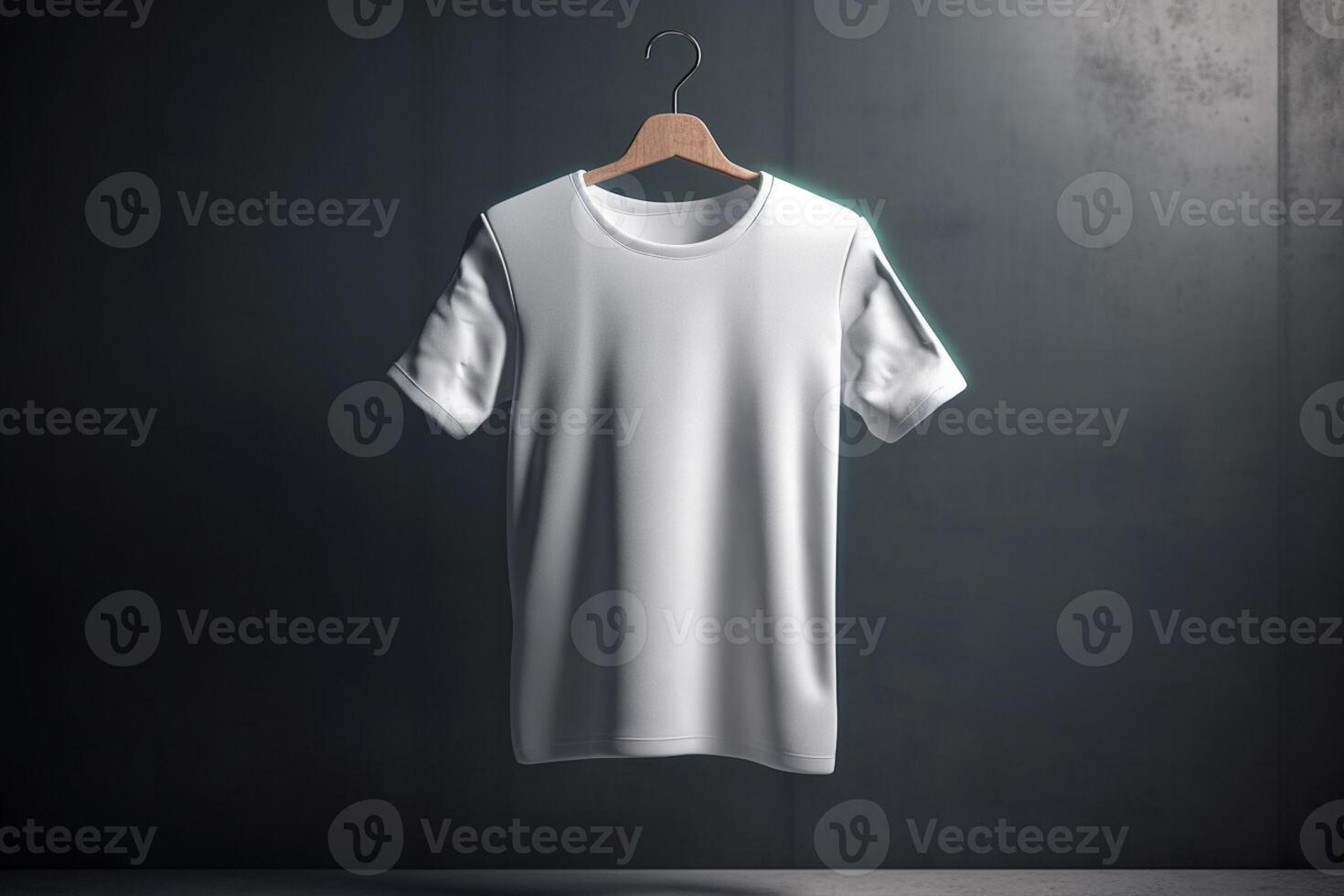 moeiteloos minimaal, 3d leeg wit t-shirt mockup met subtiel elegantie, 3d geven ai gegenereerd foto