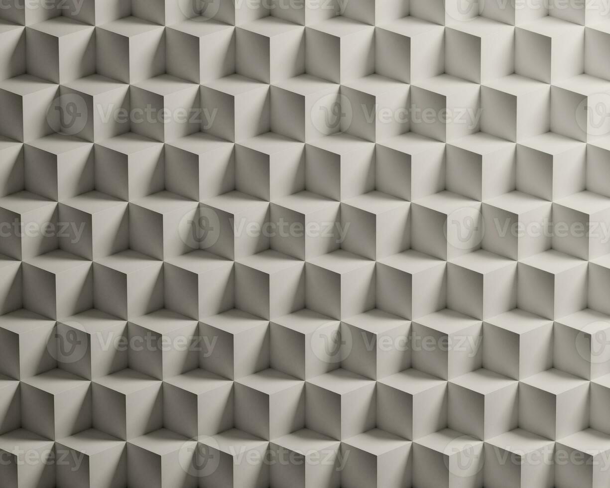 3d diagonaal wit kubus patroon geometrie achtergrond behang met licht effect foto