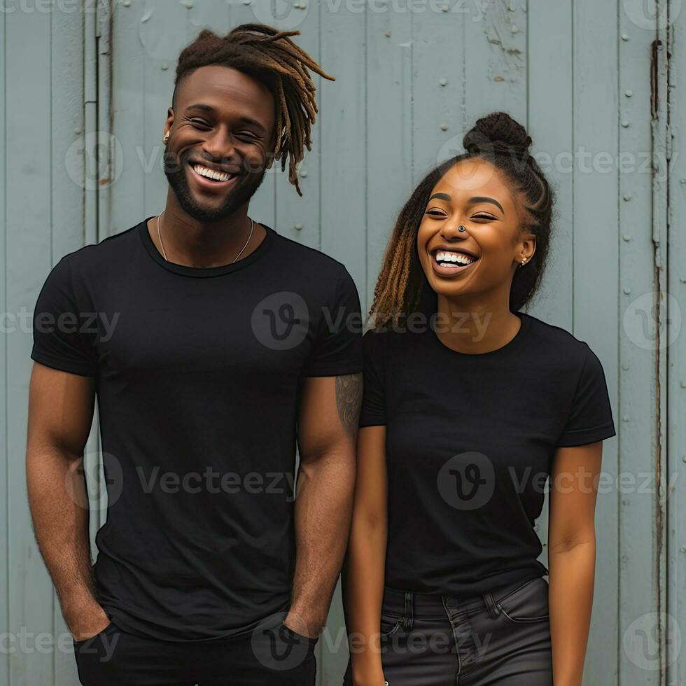 illustratie van een mode portret met duidelijk t-shirt model, ai gegenereerd foto