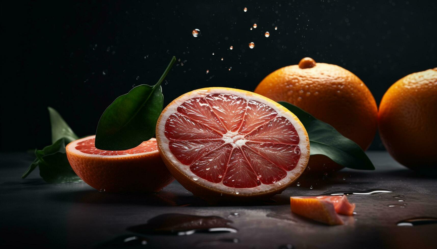 versheid van citrus fruit, gezond aan het eten, biologisch plak, rijp natuur gegenereerd door ai foto