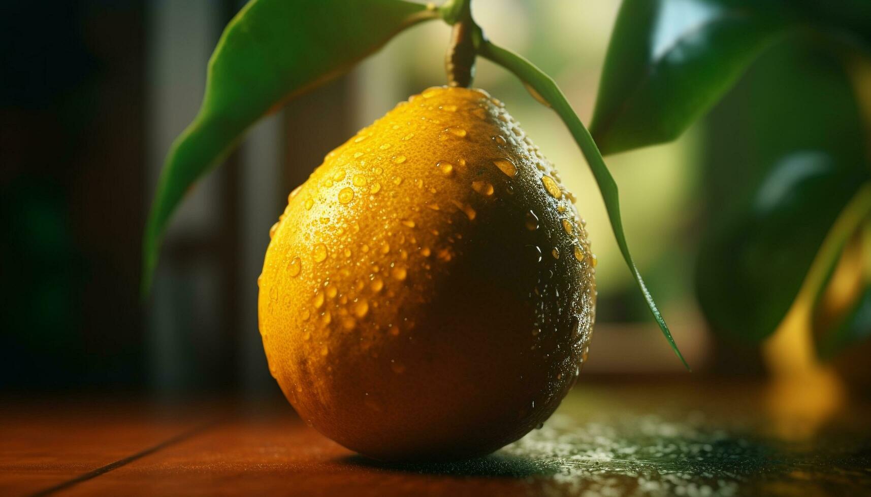 versheid en natuur in een citrus fruit, rijp en groen gegenereerd door ai foto