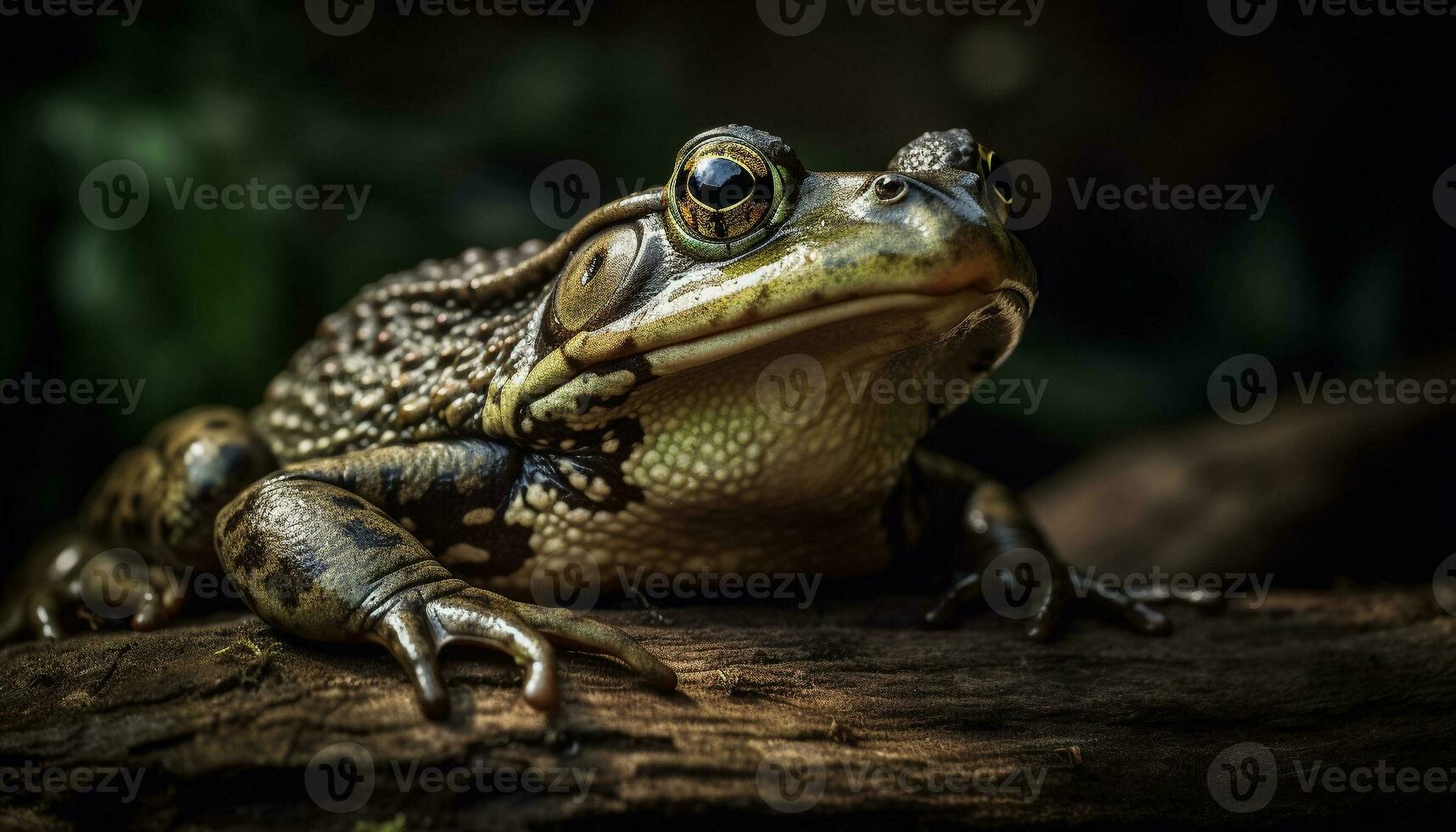 slijmerig pad zittend in nat Woud vijver gegenereerd door ai foto