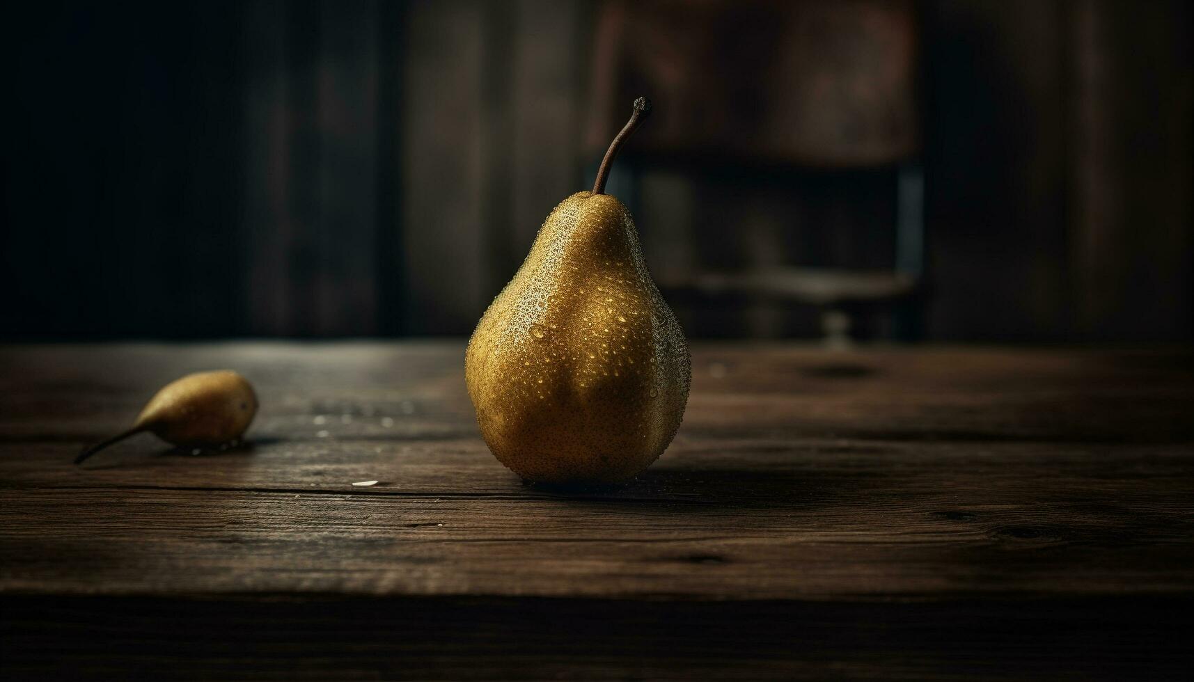 rustiek tafel wordt weergegeven vers biologisch fruit kom gegenereerd door ai foto