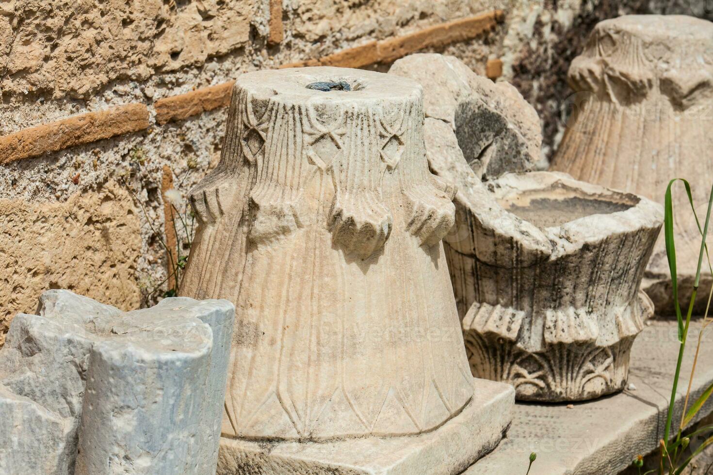 detail van de ruïnes van de een oude agora in Athene foto