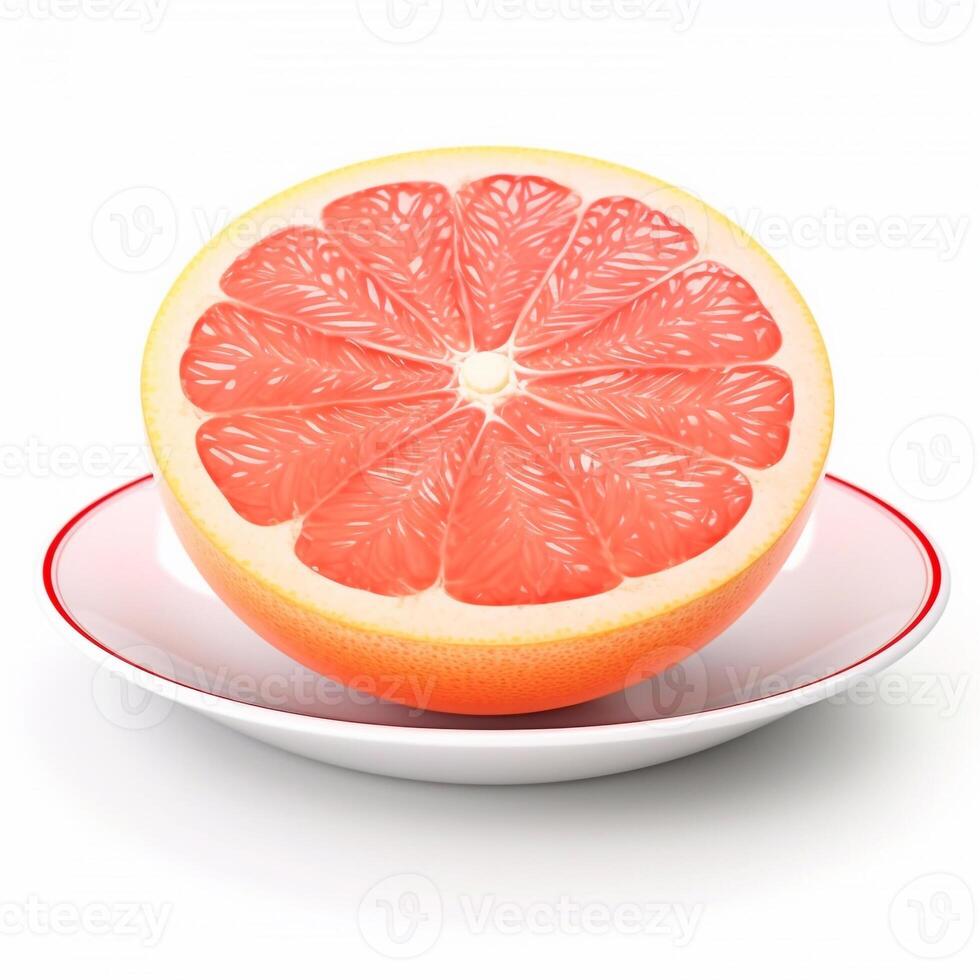 sappig heerlijk grapefruit leugens Aan mooi bord, ai gegenereerd foto