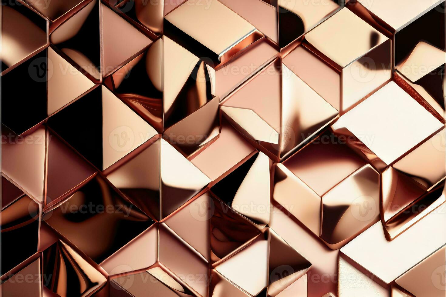 roze bronzen sprankelend glanzend metaal abstrackt geklets. generatief ai foto