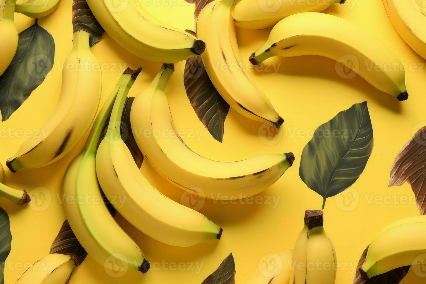 geel vers banaan patroon. genereren ai foto