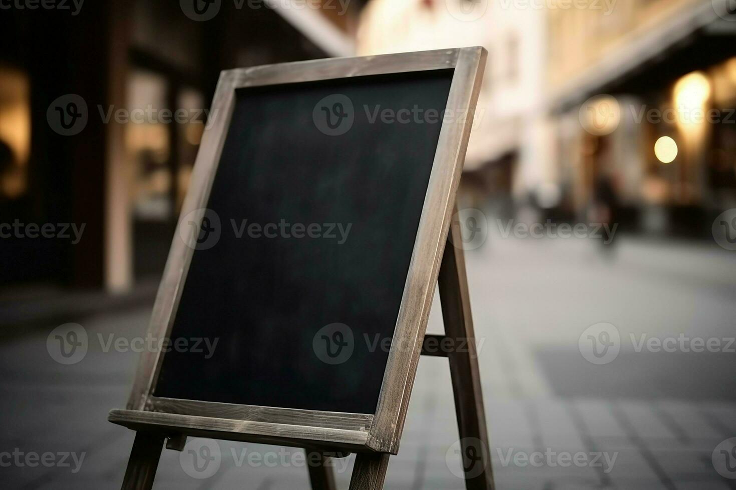 zwart restaurant straat menu teken. genereren ai foto