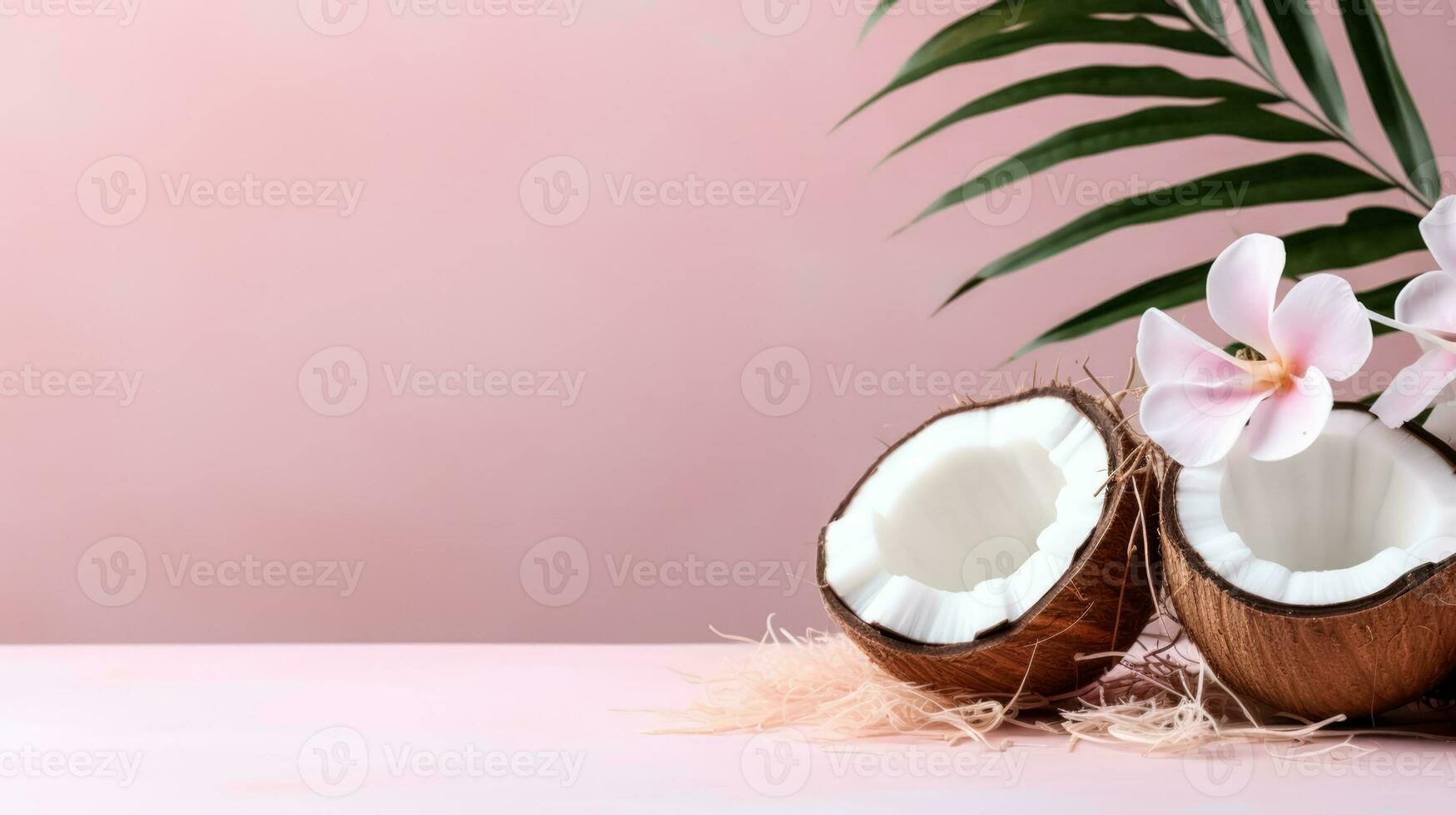 surrealistische minimalisme achtergrond met kokosnoten foto