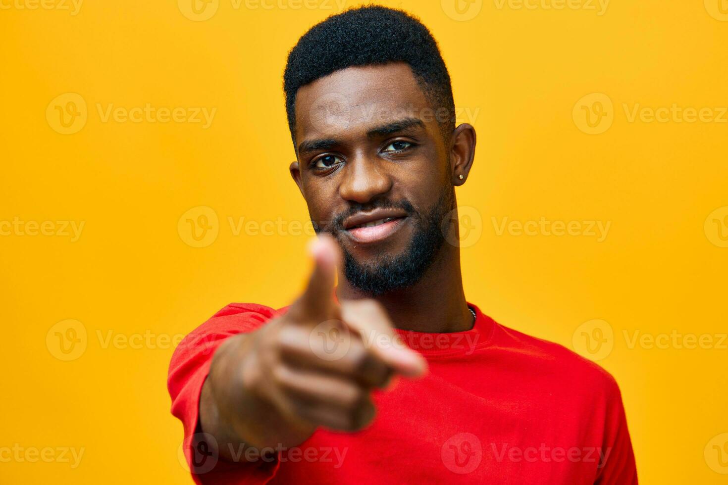 Amerikaans Mens zonnebril achtergrond Amerikaans rood portret hoofd Afrikaanse oranje mode zwart vent foto