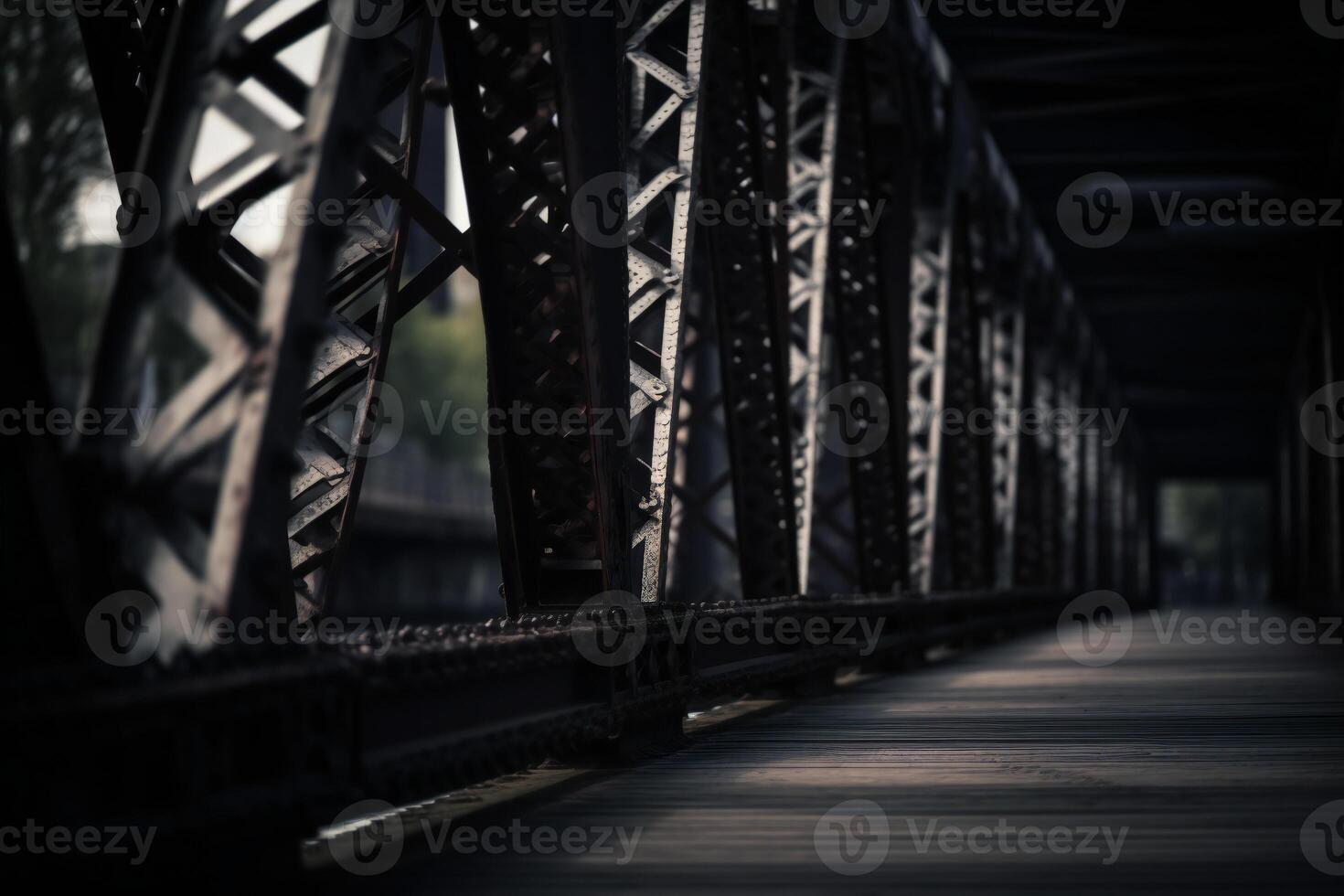 donker visie van een brug. ai generatief foto