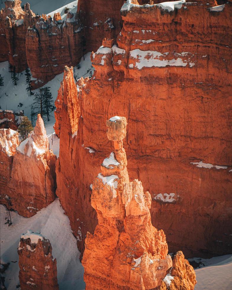 Bryce Canyon National Park in de winter in Utah, VS foto