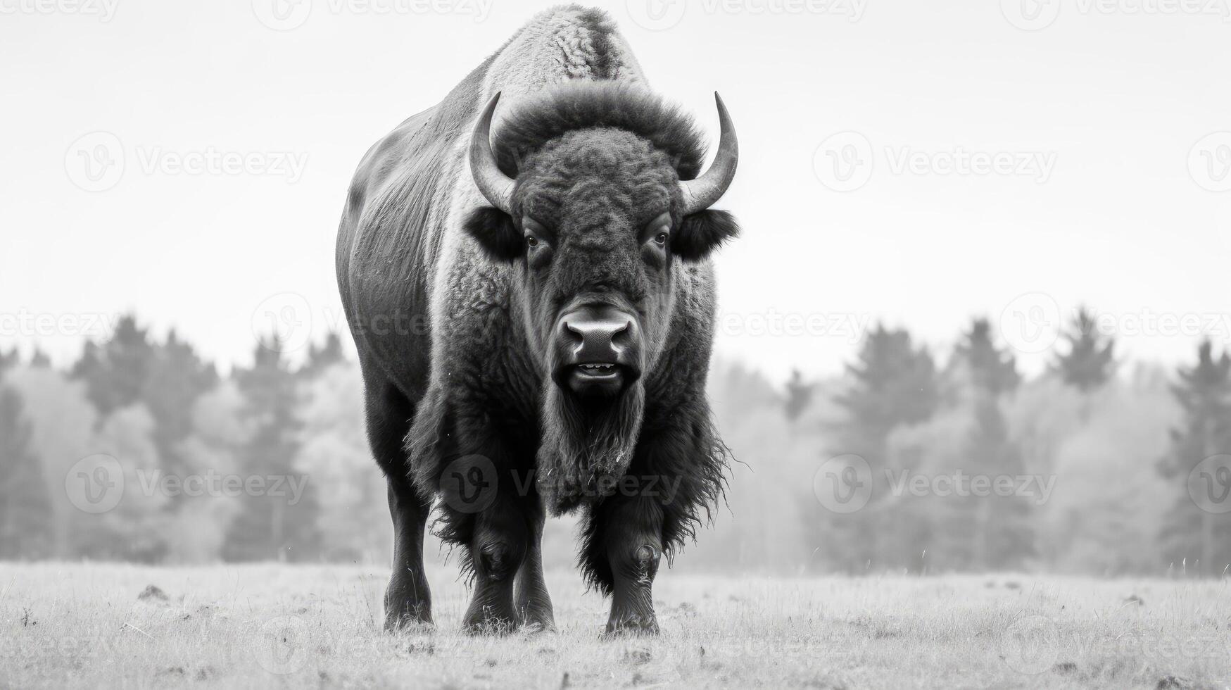 stier bizon in natuur. generatief ai foto