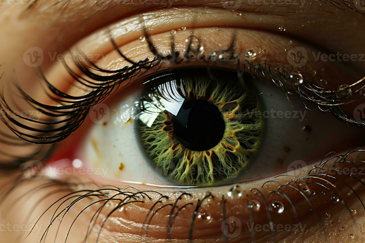 macro beeld van menselijk oog. generatief ai foto