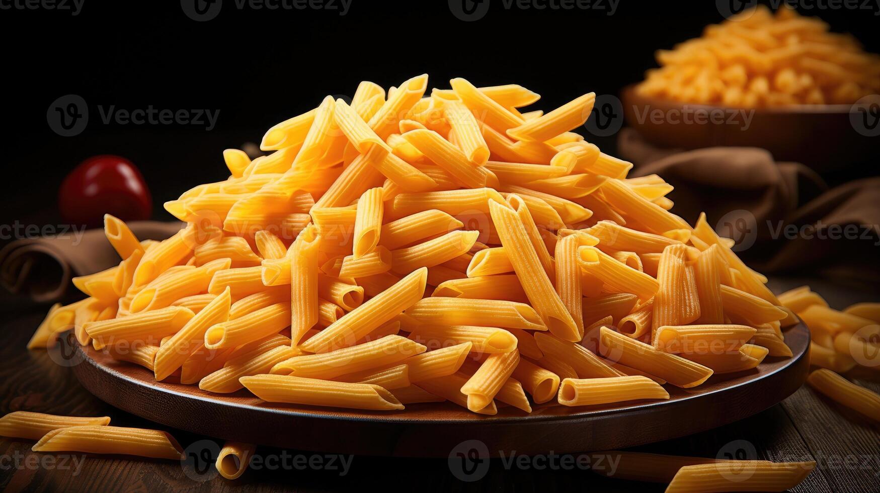 rauw Italiaans penne rigeren pasta. generatief ai foto