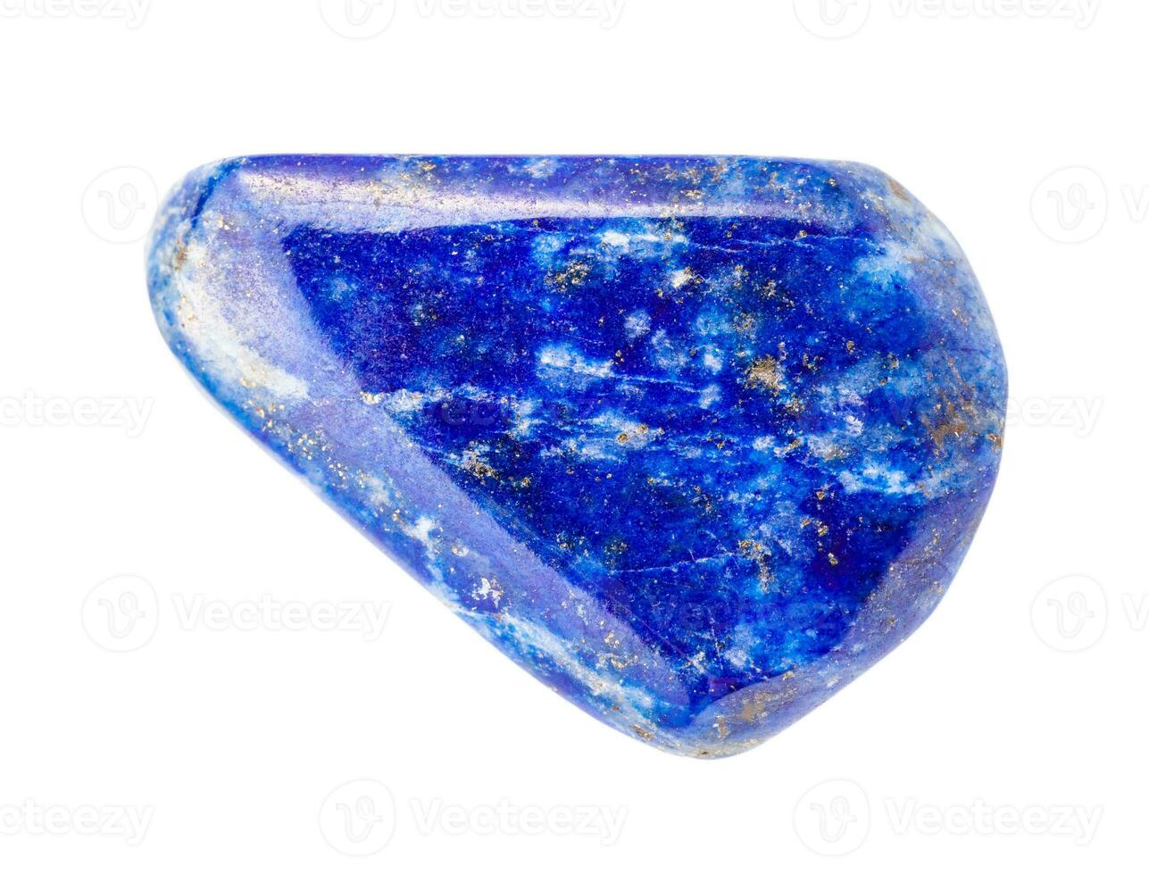gepolijst lapis lazuli lazuriet edelsteen steen geïsoleerd foto