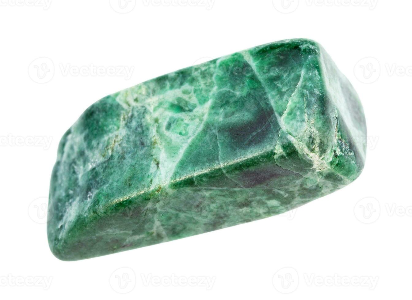 tuimelde jadeïet groen jade edelsteen steen geïsoleerd foto