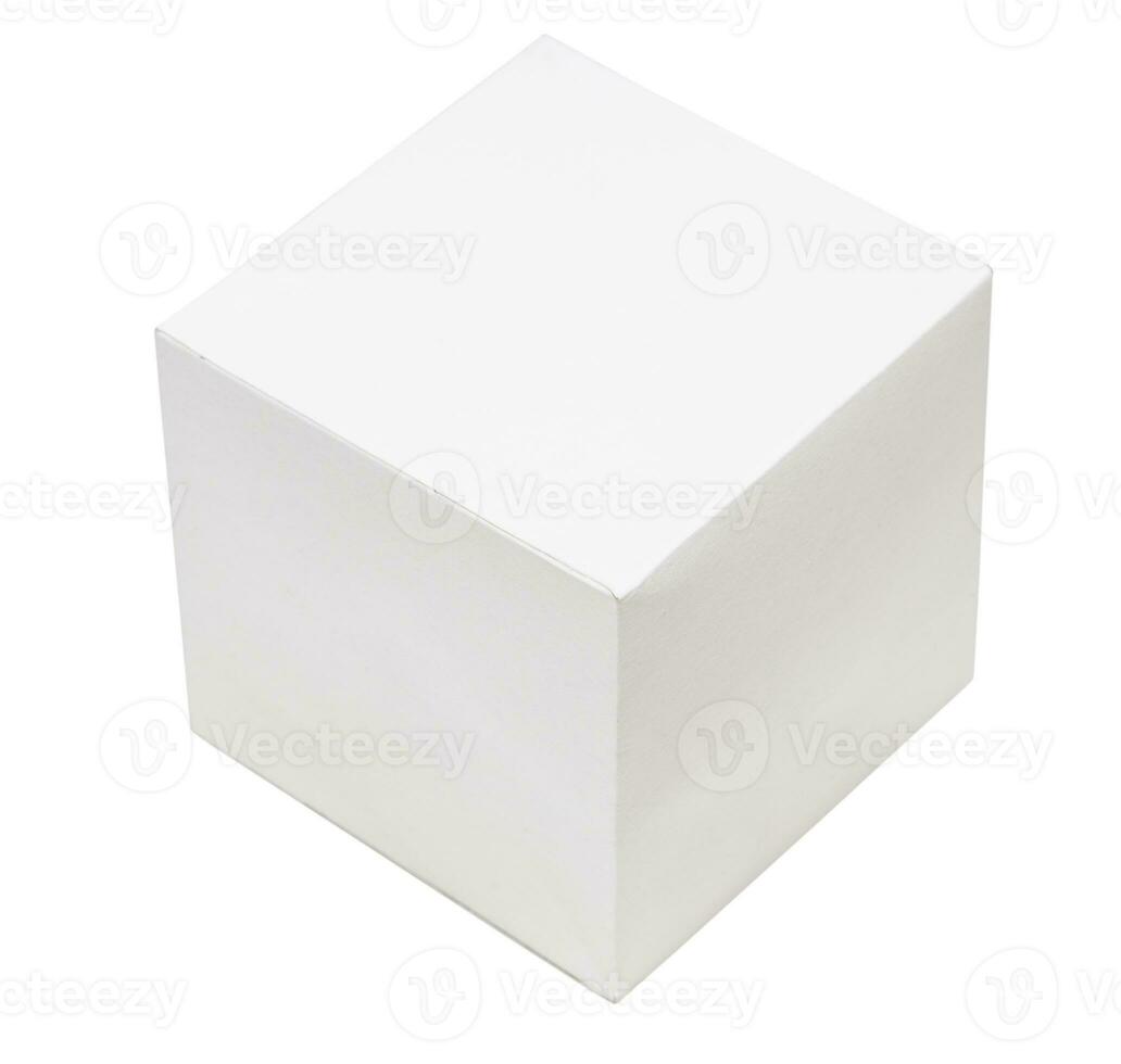 bovenstaand visie van handgemaakt papier kubus geïsoleerd foto