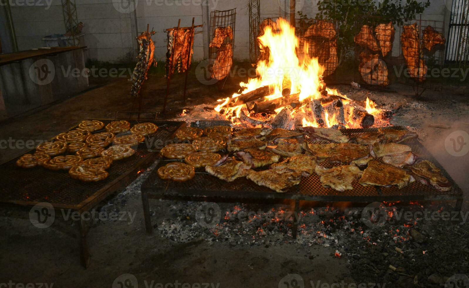 traditioneel Argentijns asado, la pampa, Argentinië foto
