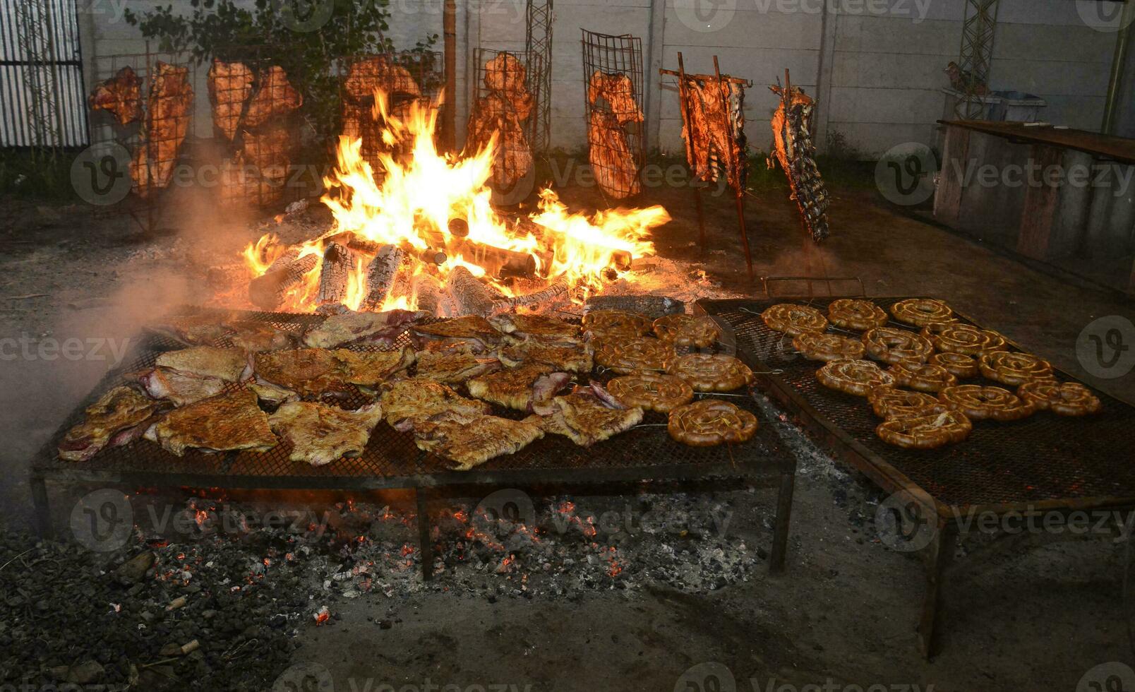 traditioneel Argentijns asado, la pampa, Argentinië foto