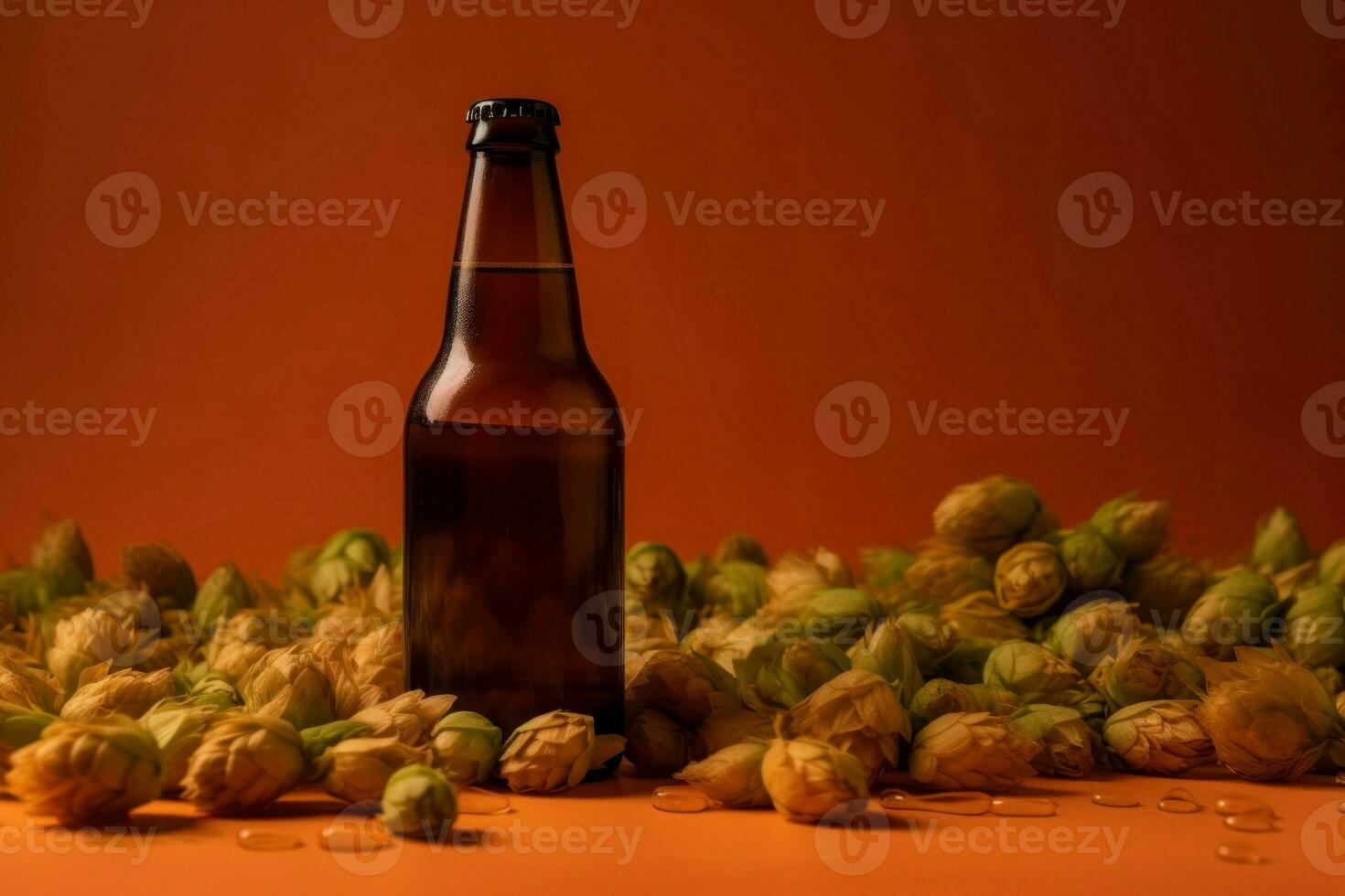 bier fles hop drankje. genereren ai foto