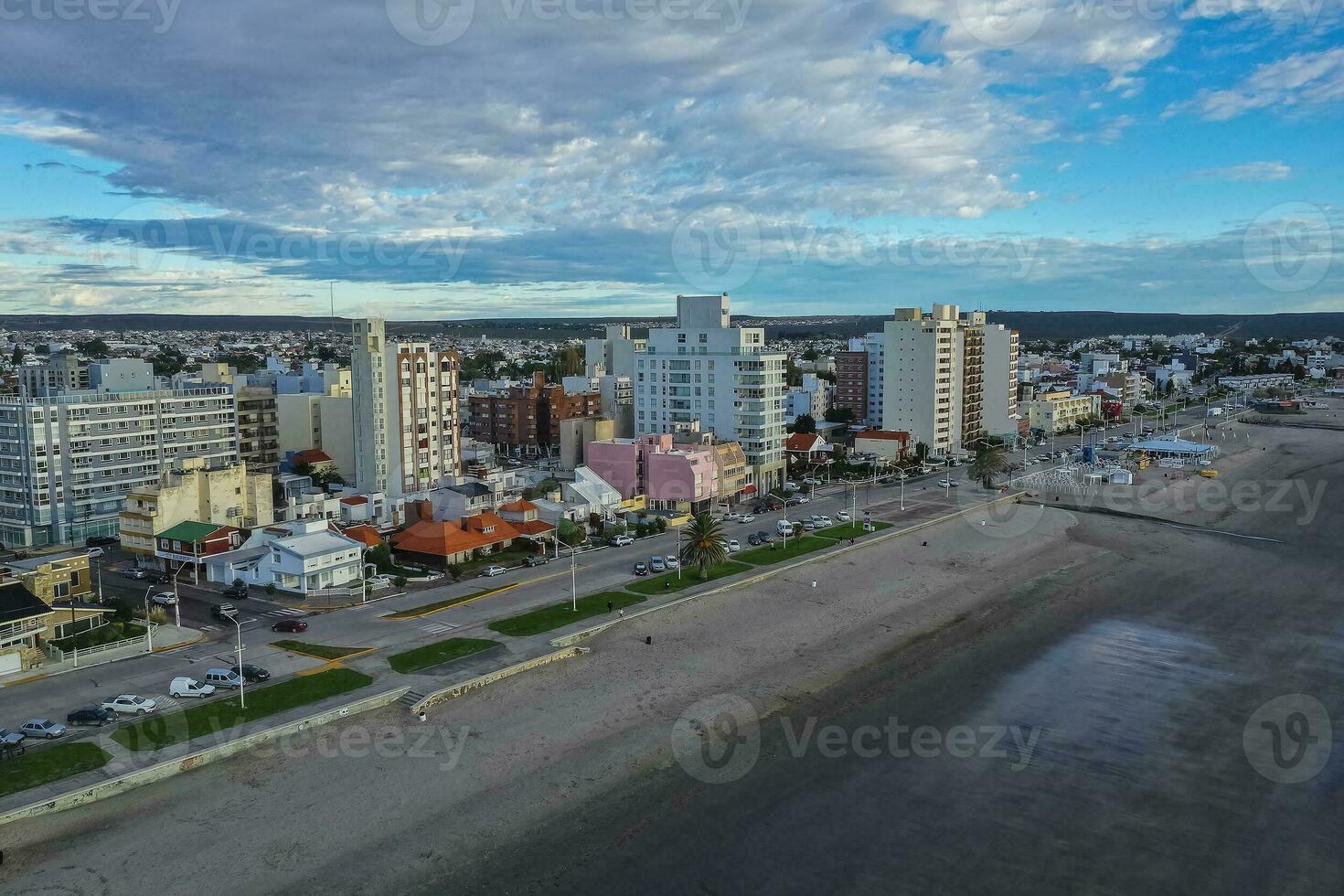 puerto madryn stad, Ingang portaal naar de schiereiland valdes natuurlijk reserveren, wereld erfgoed plaats, Patagonië, Argentinië. foto