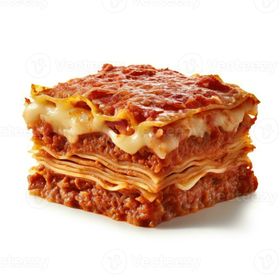 lasagne geïsoleerd Aan wit achtergrond ai gegenereerd foto