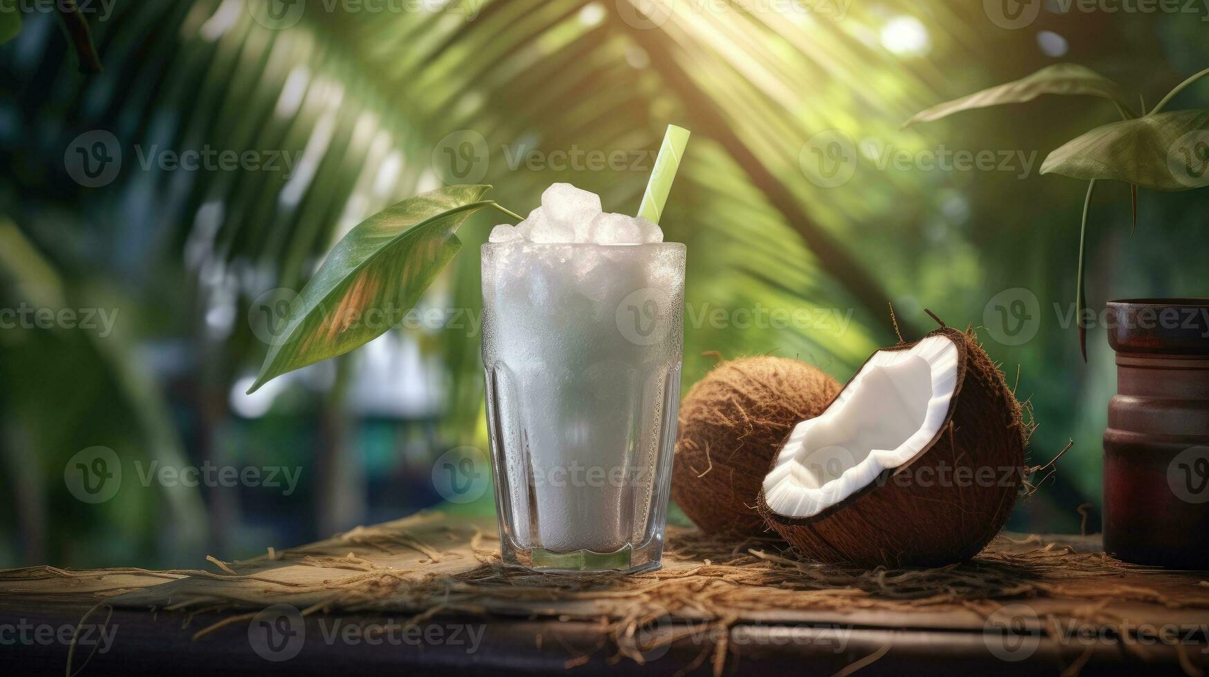 tropisch kokosnoot sap ai gegenereerd foto