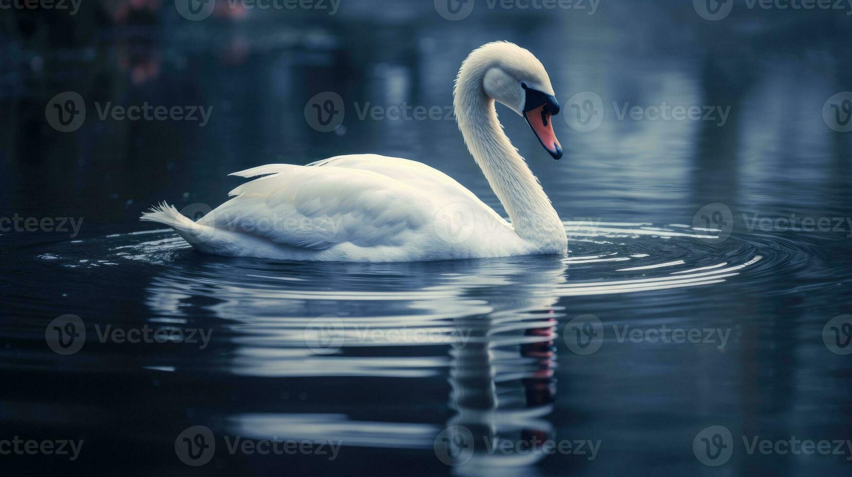 wit zwaan in water ai gegenereerd foto