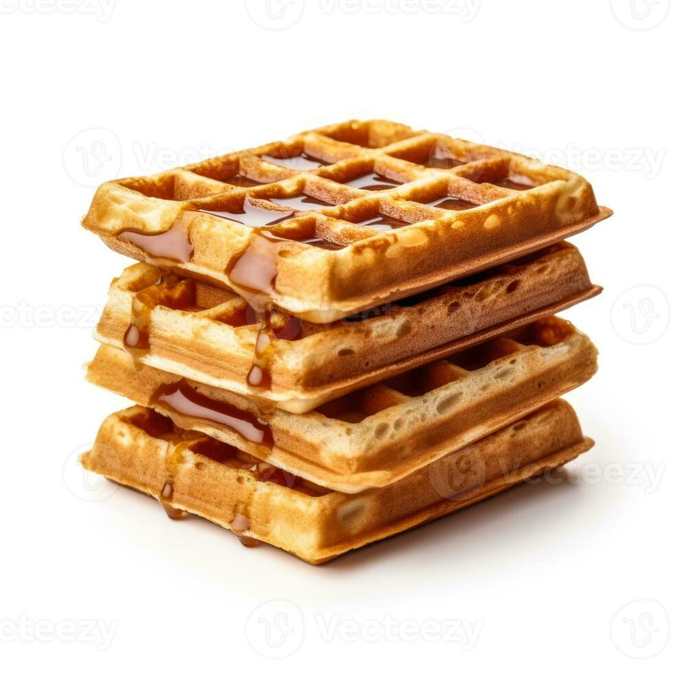 heerlijk belgisch wafels geïsoleerd Aan wit achtergrond foto