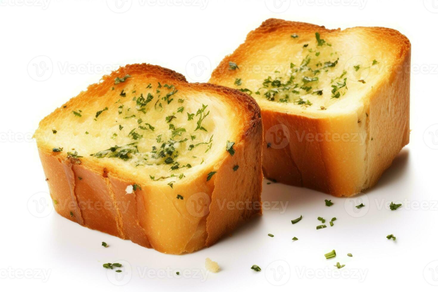 knoflook brood wit geïsoleerd achtergrond voedsel fotografie ai gegenereerd foto