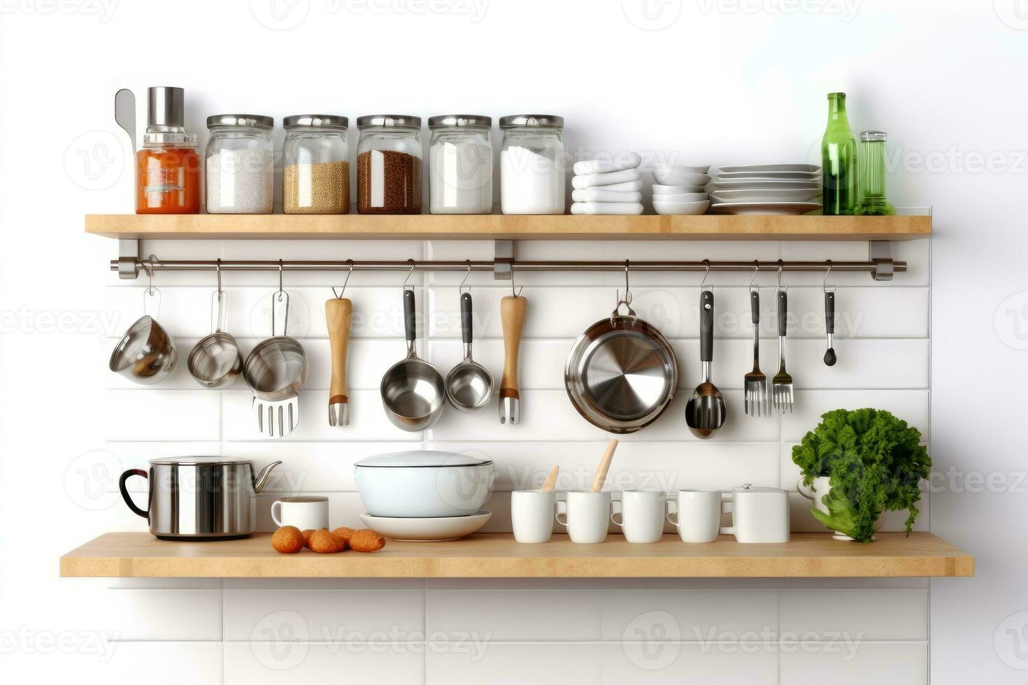 binnen keuken wit geïsoleerd achtergrond voedsel fotografie ai gegenereerd foto