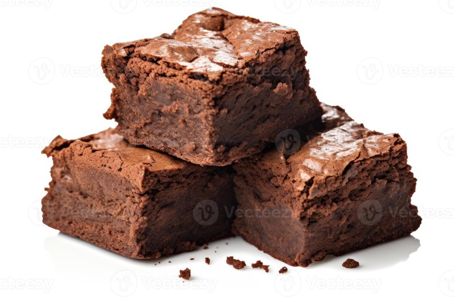 brownies fudgy wit geïsoleerd achtergrond voedsel fotografie ai gegenereerd foto