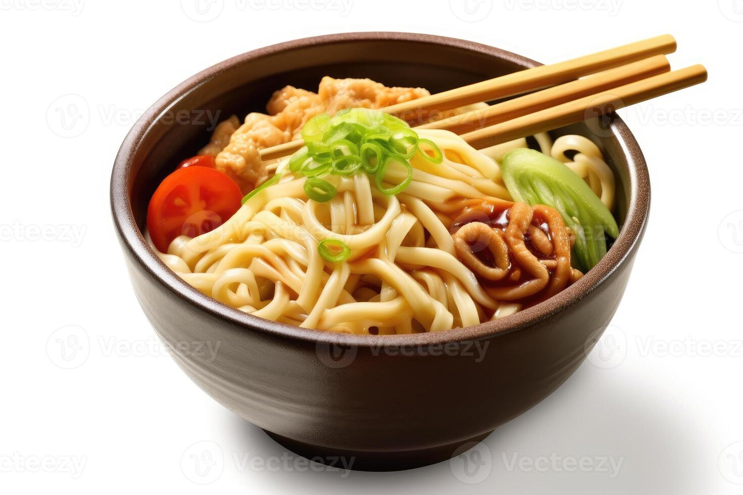 udon Japans wit geïsoleerd achtergrond voedsel fotografie ai gegenereerd foto