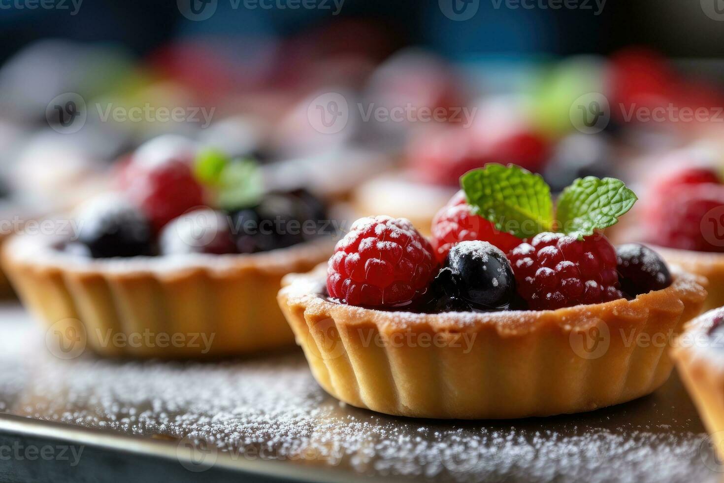 taartjes in de keuken tafel voedsel fotografie ai gegenereerd foto