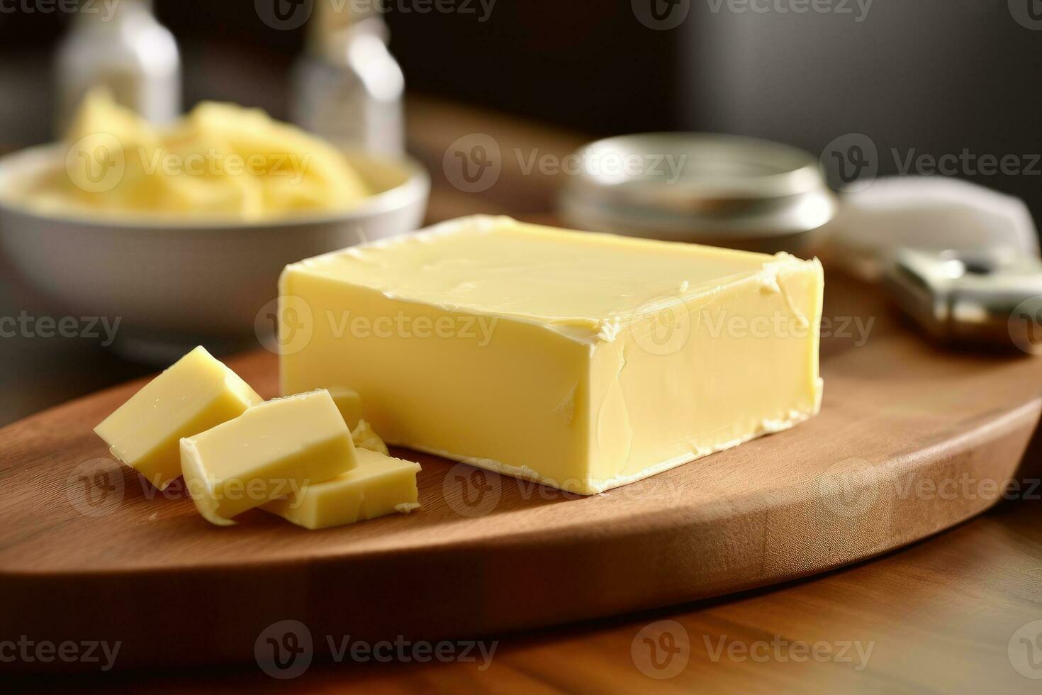 boter in de keuken tafel voedsel fotografie ai gegenereerd foto