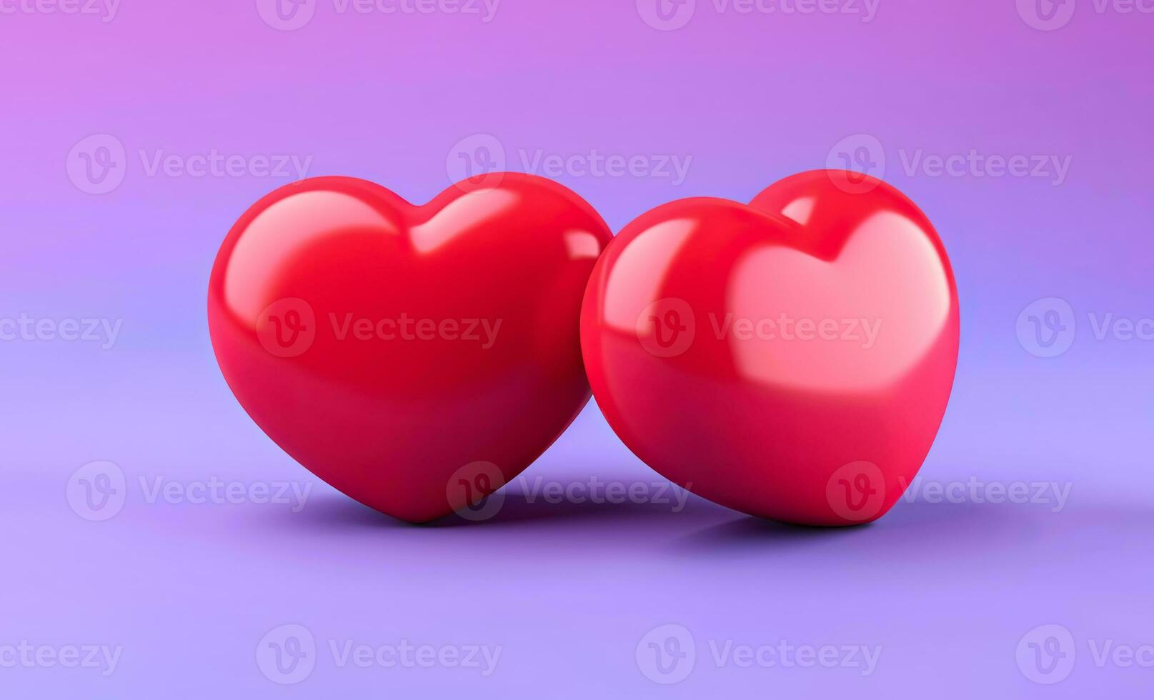 twee schattig rood harten voor valentijnsdag dag paar foto