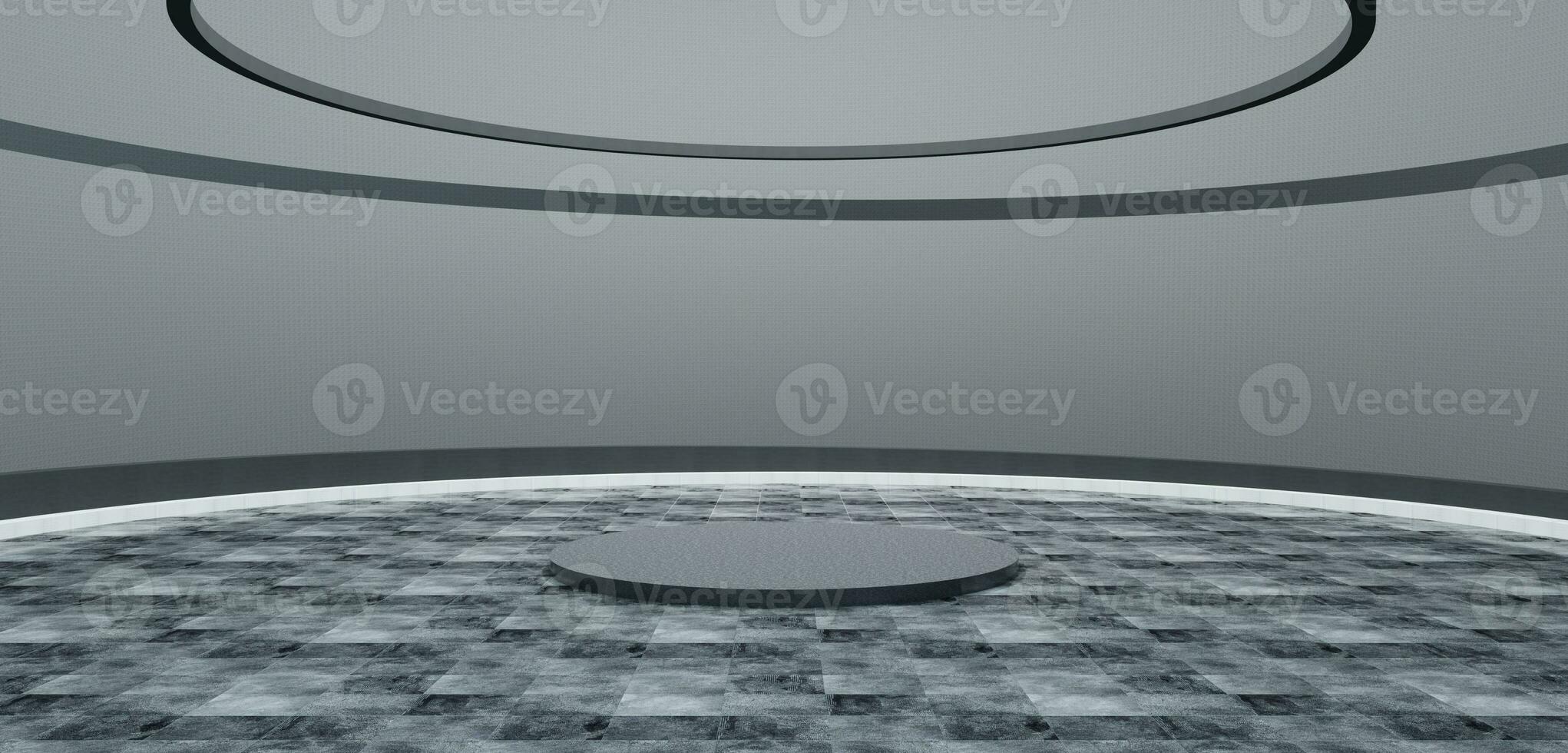 kromme vormig stadium circulaire kamer ronde podium ronde scherm gebogen koepel Super goed hal 3d illustratie foto