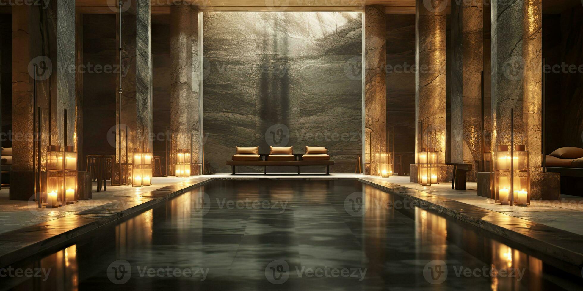 ai gegenereerd. ai generatief. luxe toevlucht spa zwembad een man hotel kom tot rust rust uit vakantie. grafisch kunst foto