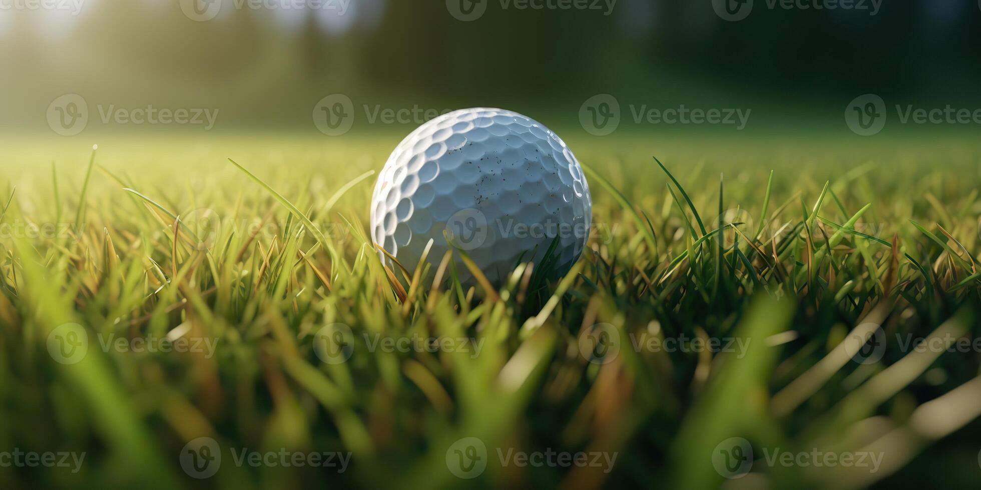 ai gegenereerd. ai generatief. golf bal spel sport natuur buitenshuis Aan groen gras veld. buitenshuis werkzaamheid luxe levensstijl. grafisch kunst foto