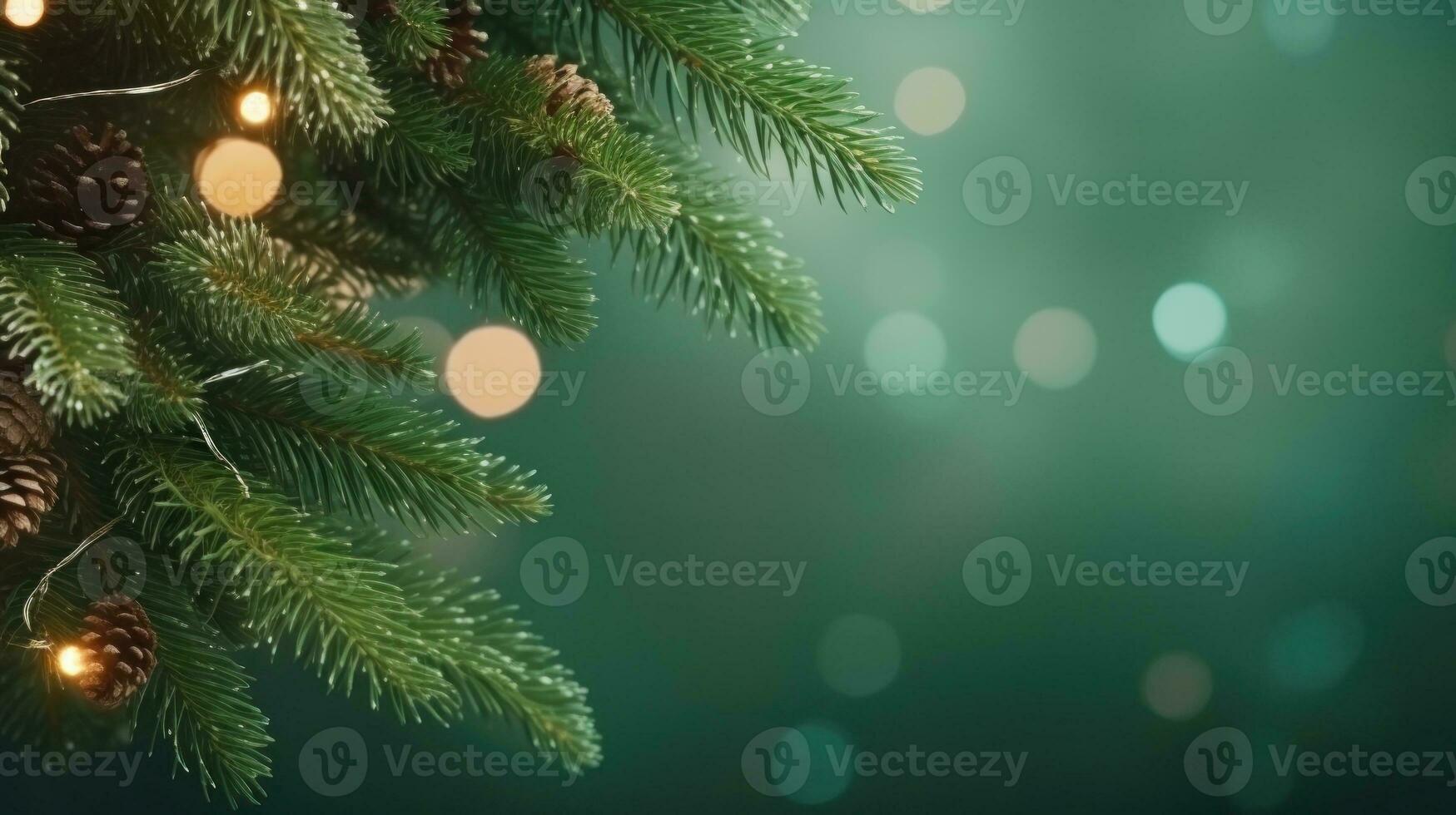 Kerstmis groen Spar Afdeling met lichten foto